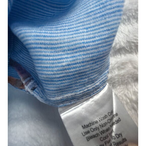 Joseph Abboud Mens Blue Striped Short Sleeve 100% Linen Button-Up Shirt Medium - Picture 4 of 7